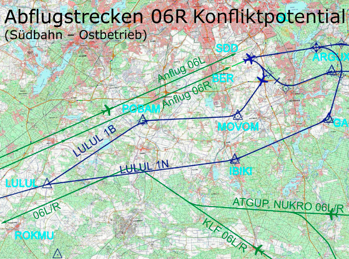 Kollisionspotential der kurzen Abflugverfahren 06R